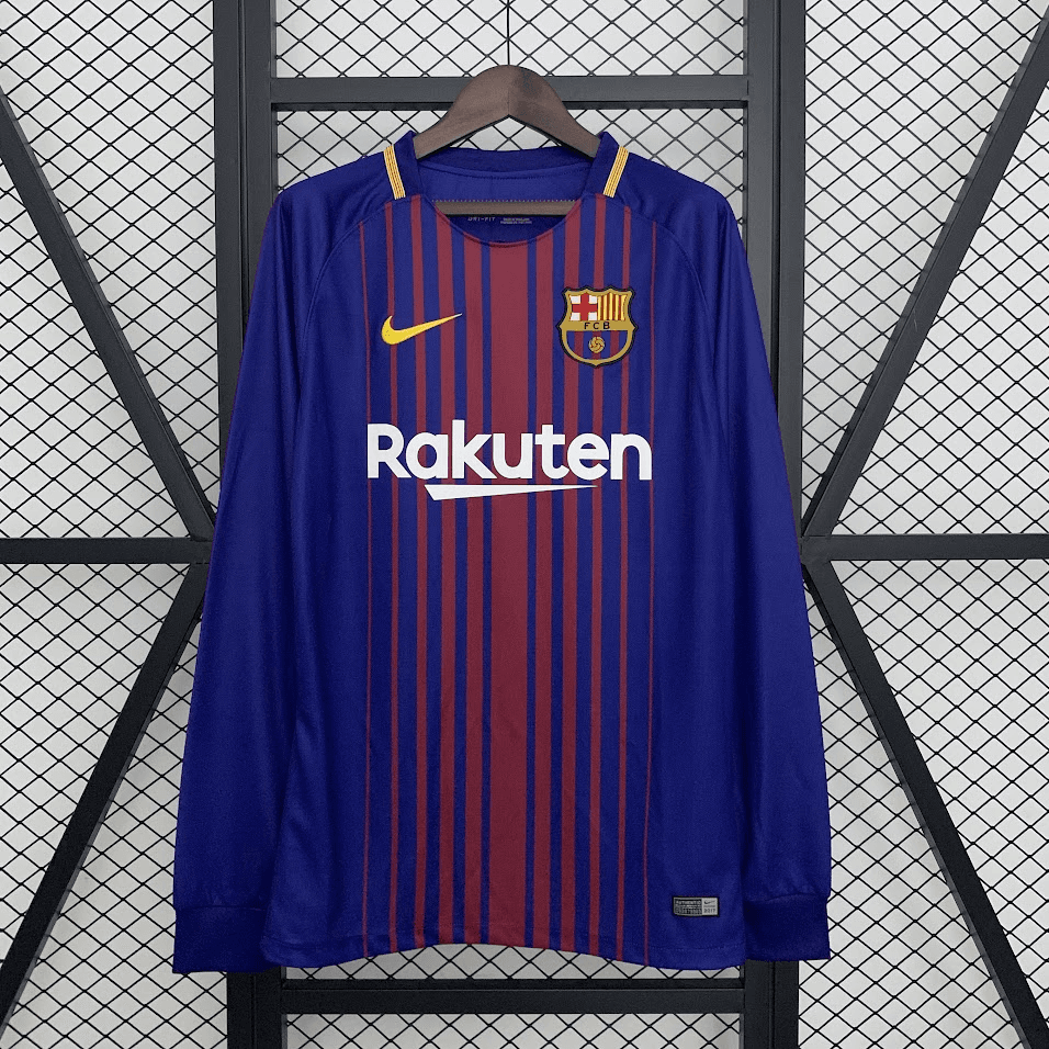 Camisa Barcelona Retrô 2017/18 Home Manga Longa – Torcedor - Imagem 1